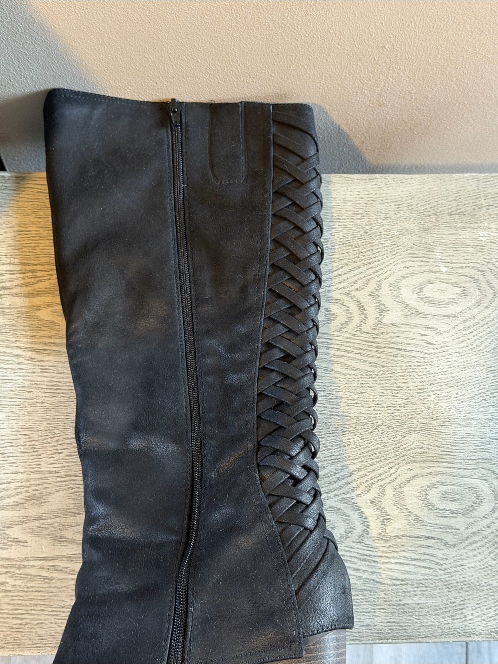 Fergalicious Black and Taupe Heeled Knee-High Boots 2 PAIRS Size 9 - Picture 5 of 14